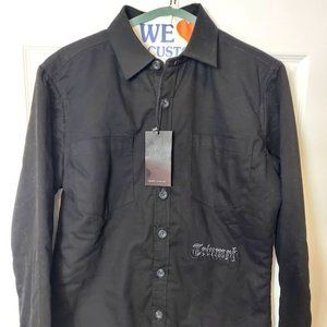 Triumph Tragedy Men's S Twill Black Shacket Shirt Jacket With Embroidery New